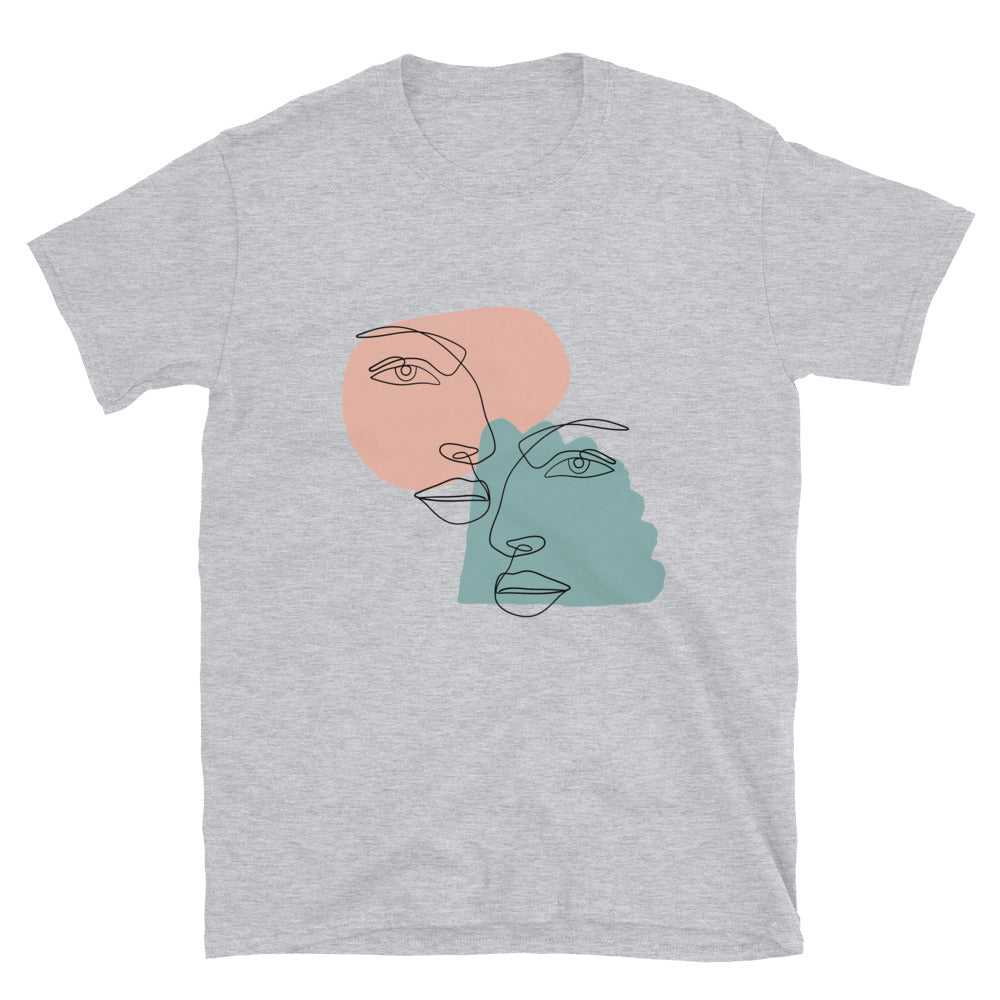 T-shirt Unisexe imprimé minimaliste jumeaux